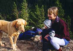 Bryden and golden retriever on top of Little Si