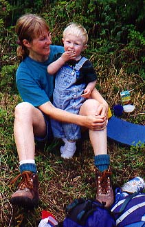 Bryden and Maren having lunch on Rattlesnake Ridge