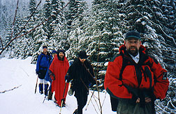 Climbing up the Mt. Washington trail