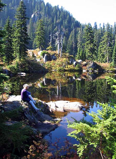 Alex and Bryden (who can barely be seen) at Island Lake
