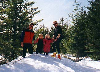 Kelly and Lizzie topping out with their dads