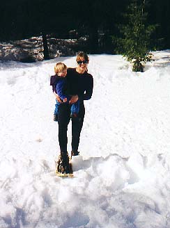 Maren and Bryden snowshoeing