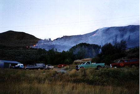 Brush fire between Mazama and Winthrop